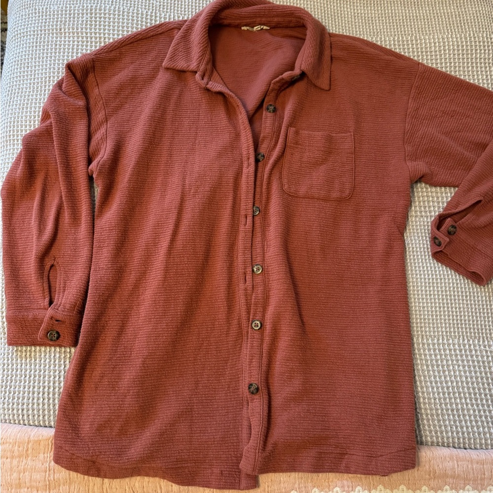 Madewell Textural Knit Shirt Jacket size Large